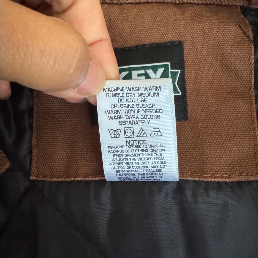 GUC Key Jackets Men's Brown Work Jacket Pockets Quilted Lining Cuffs Size 2XL - Picture 8 of 10